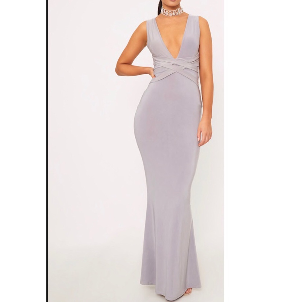 Pretty little things Grey maxi dress
